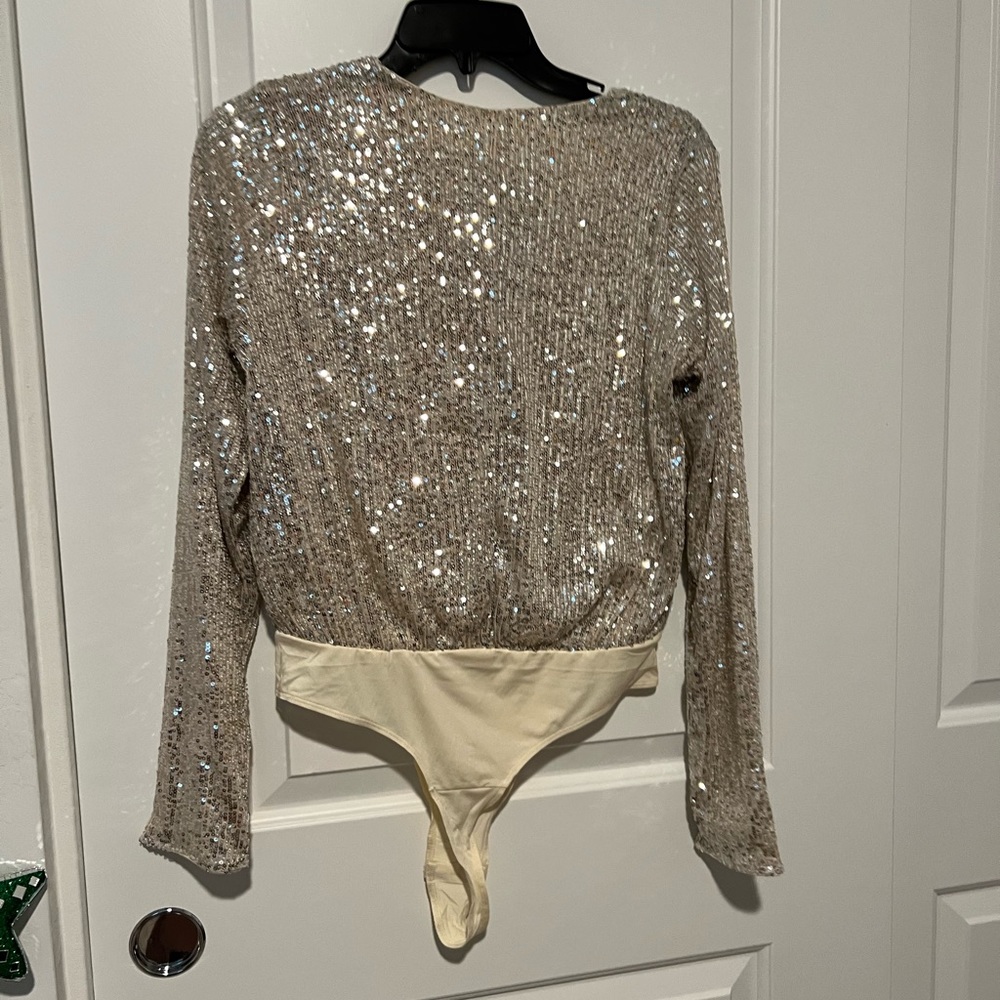 H&M Sequin Thong bodysuit size S - Picture 3 of 6